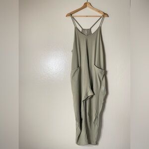 Free People green Hot Shot Oversized Racerback Jumpsuit